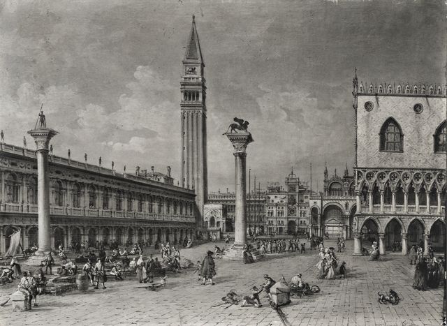 A. C. Cooper — Anonimo - sec. XVIII - Veduta di Venezia con la Piazzetta verso la torre dell'Orologio — insieme